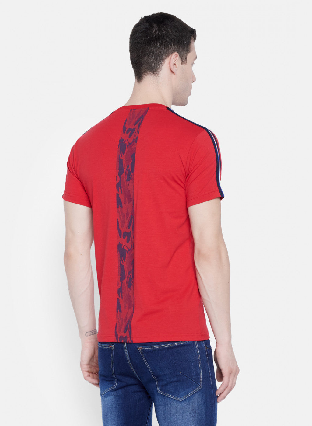 Mens Red Printed T-Shirt