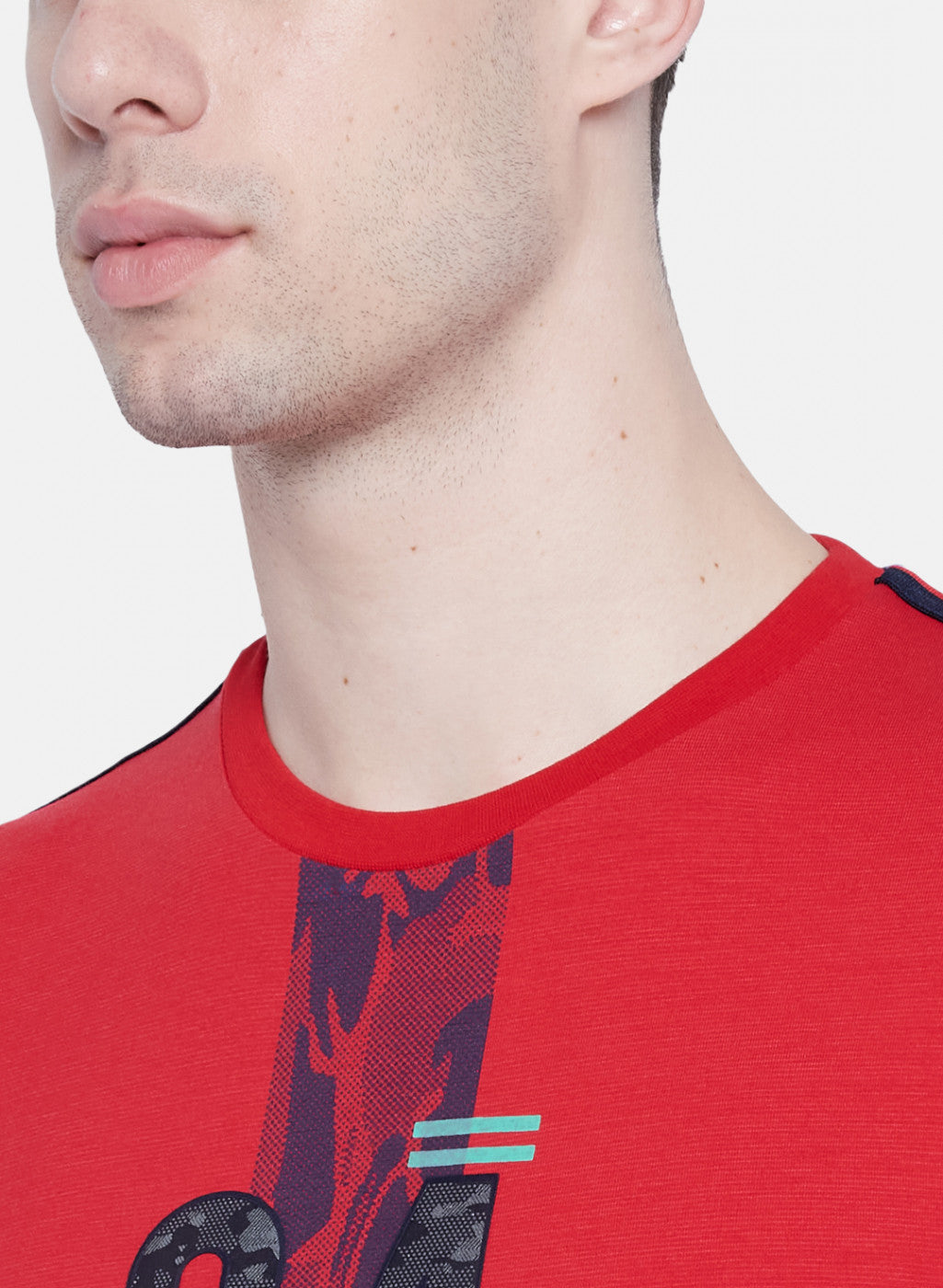 Mens Red Printed T-Shirt