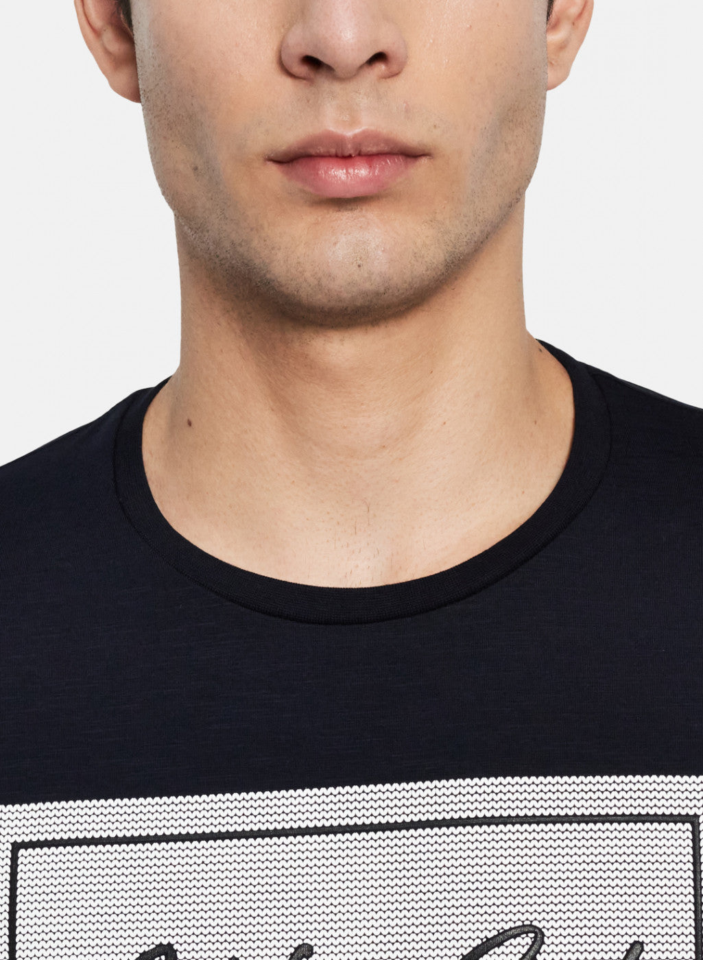 Men NAvy Blue Printed T-Shirt