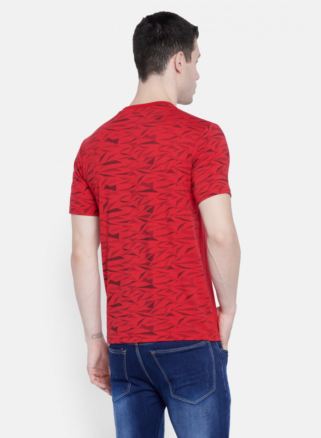 Mens Red Printed T-Shirt