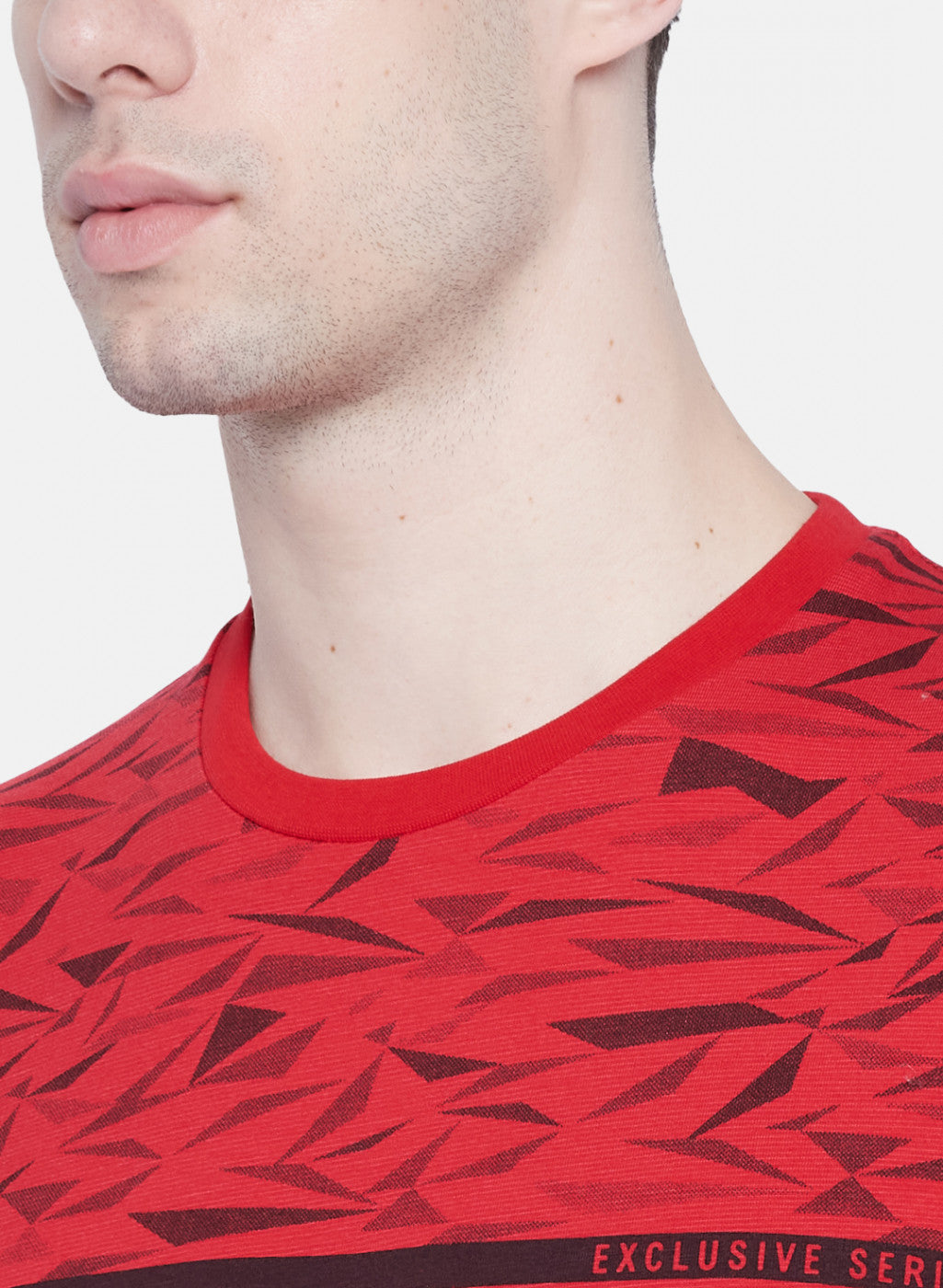 Mens Red Printed T-Shirt