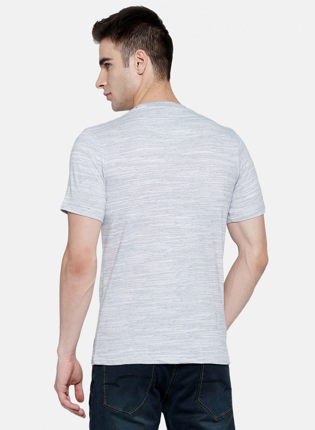 Mens Grey Printed T-Shirt