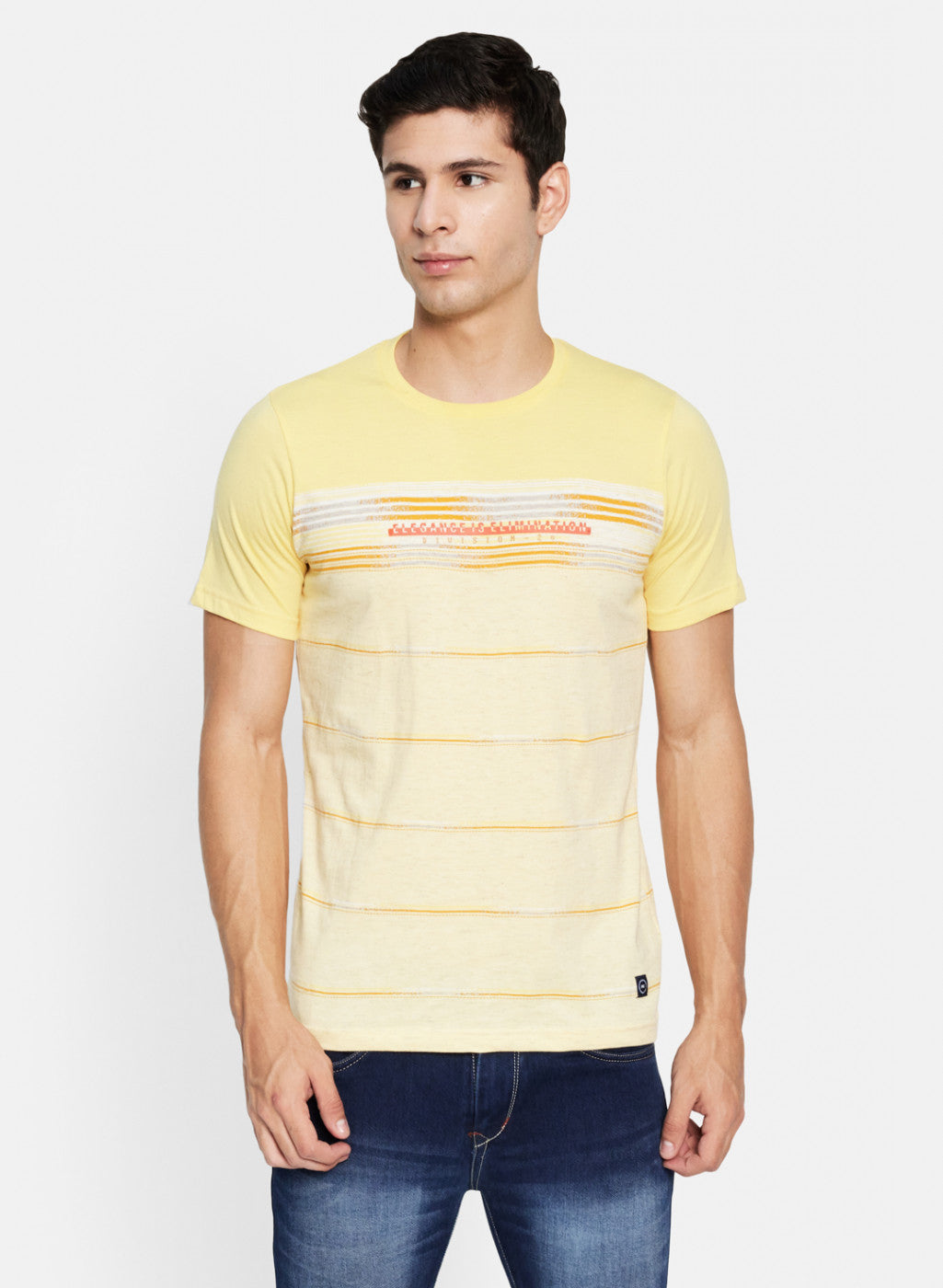 Men Yellow Stripe T-Shirt