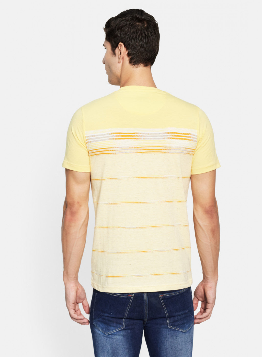 Men Yellow Stripe T-Shirt