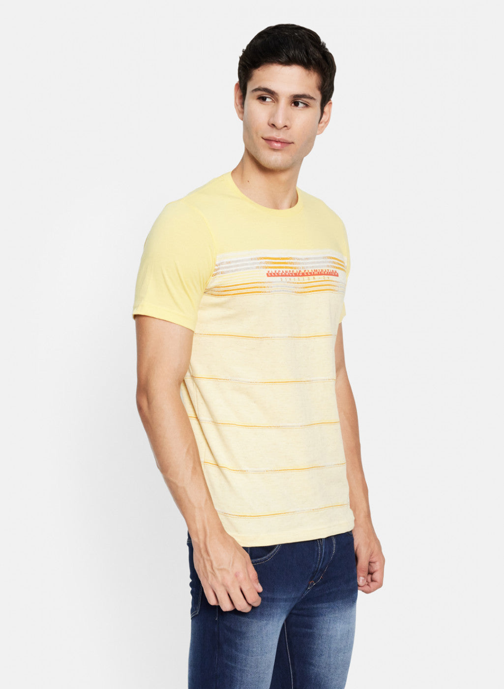 Men Yellow Stripe T-Shirt