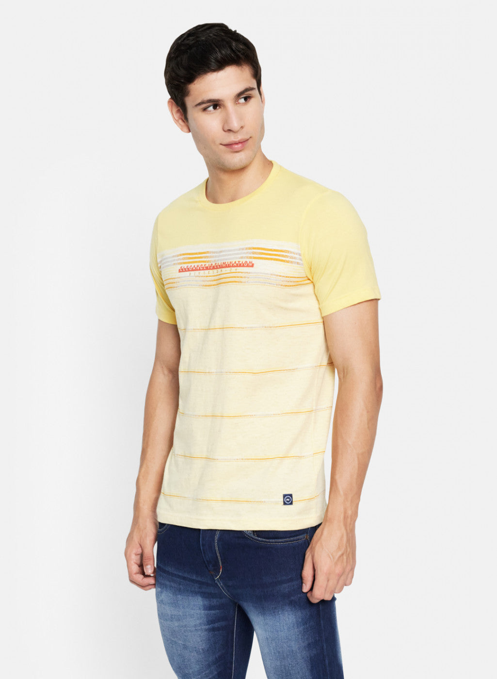 Men Yellow Stripe T-Shirt