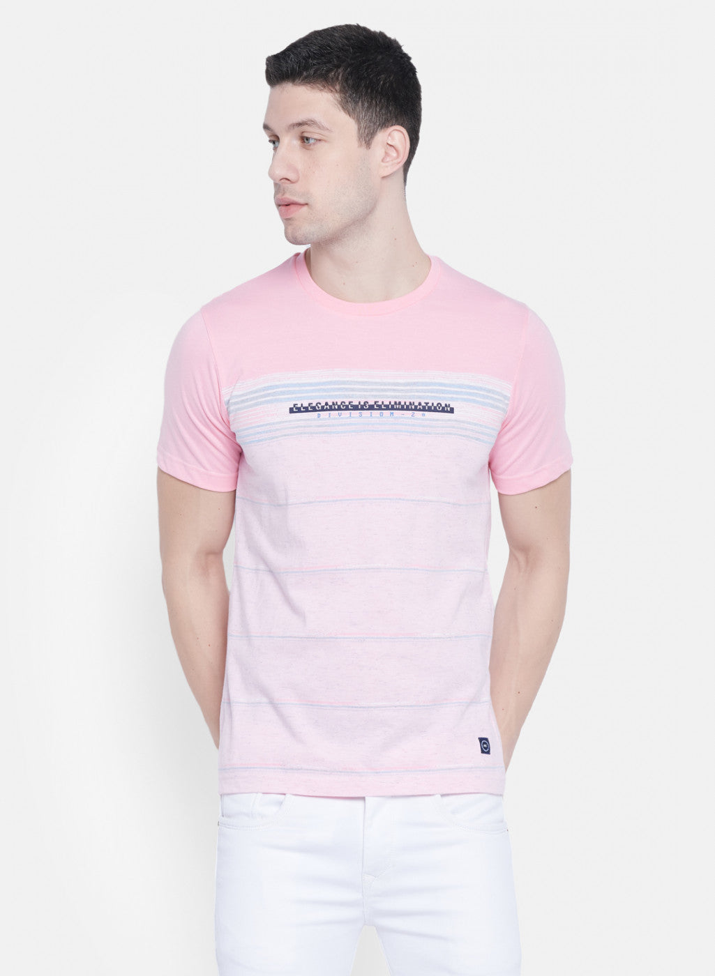 Mens Pink Stripe T-Shirt