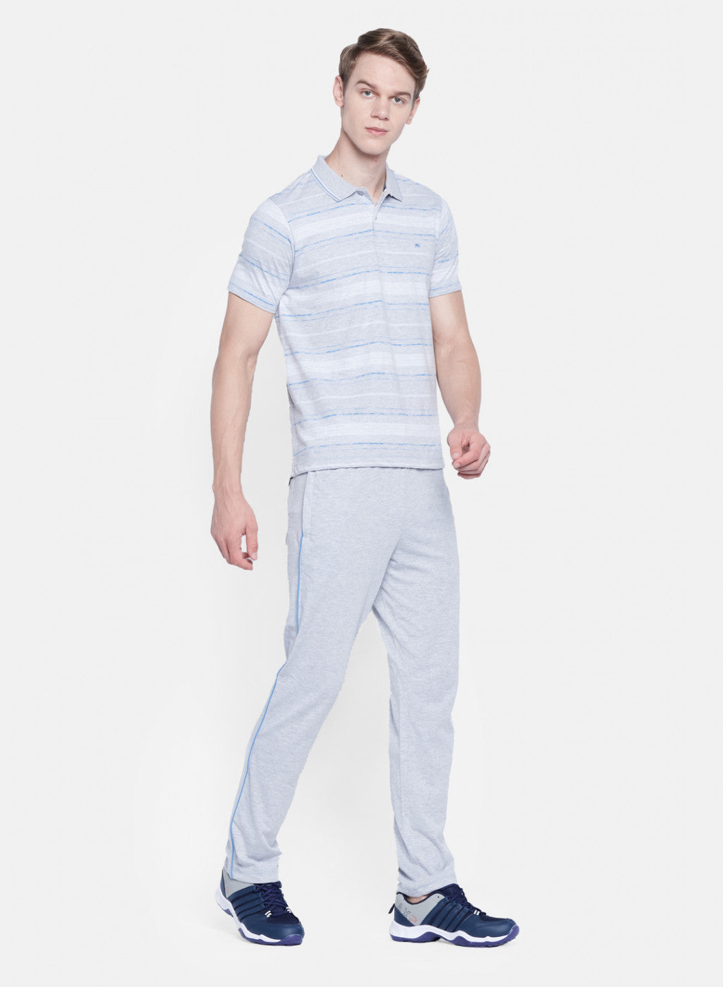 Mens Grey Stripe Lower Set