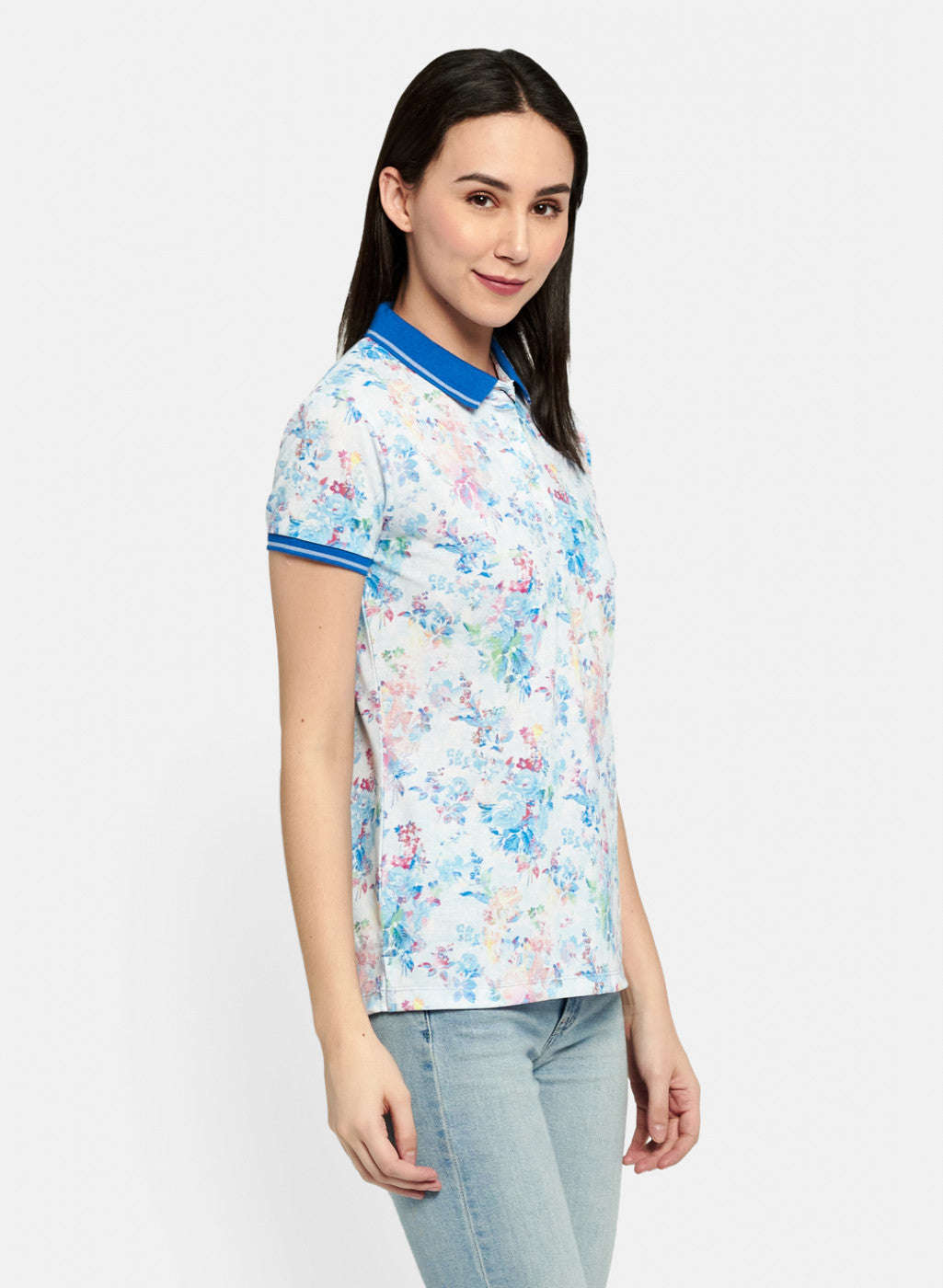 Womens Blue Printed T-Shirt