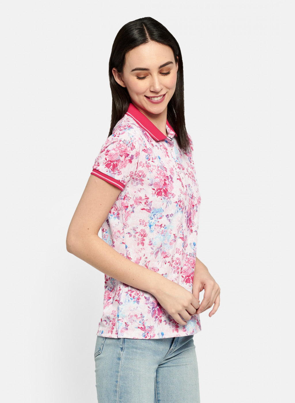 Womens Pink Printed T-Shirt