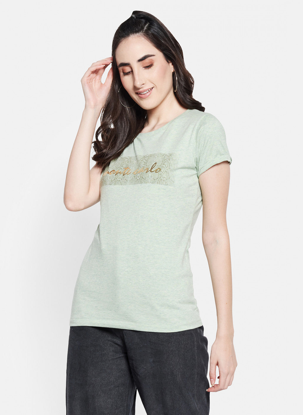 Women Green Printed Top