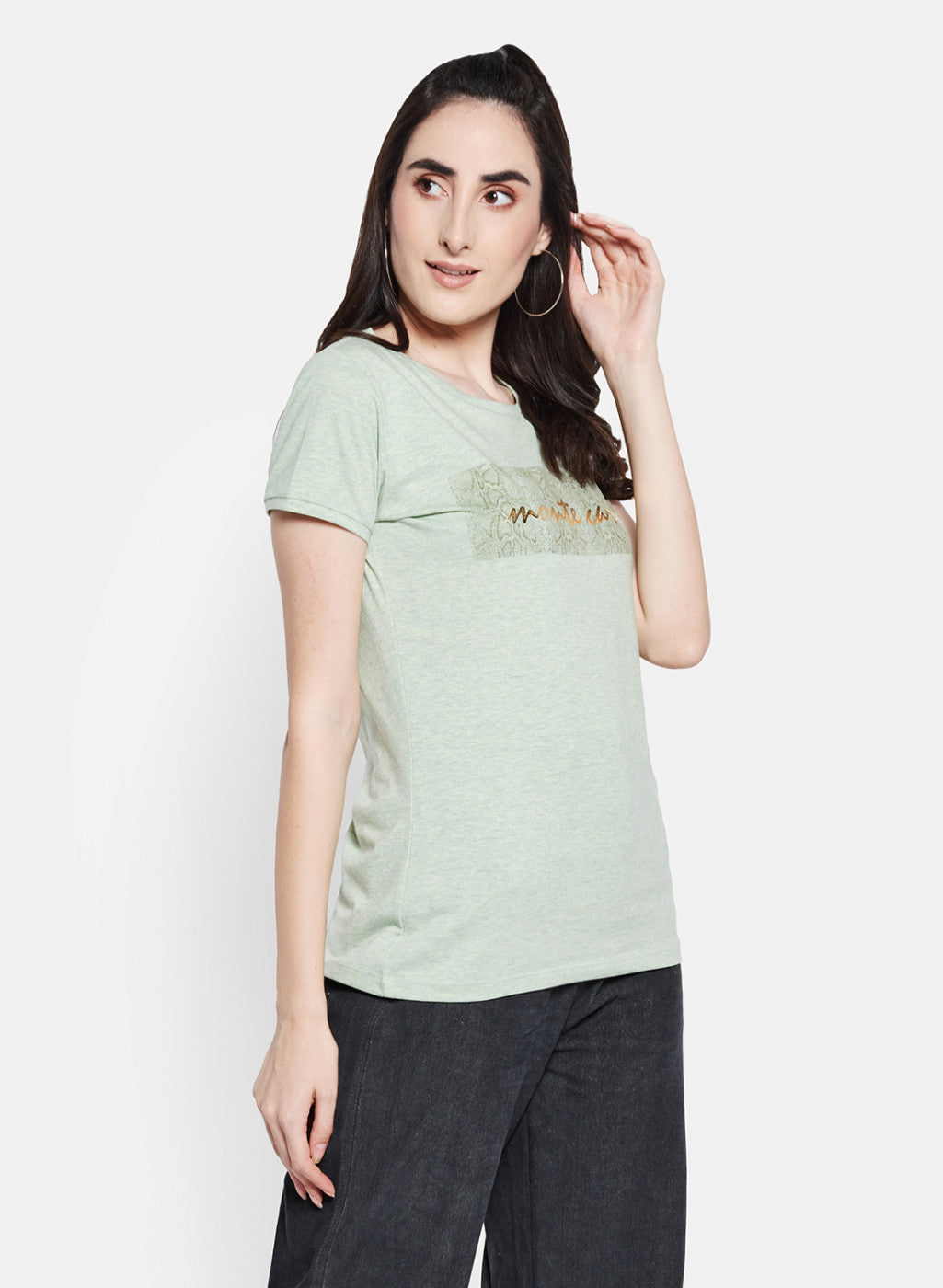 Women Green Printed Top