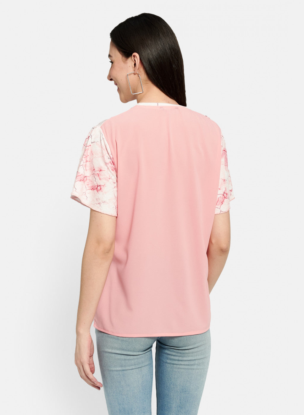 Womens Pink Printed Top