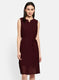 Womens Maroon Plain Dress