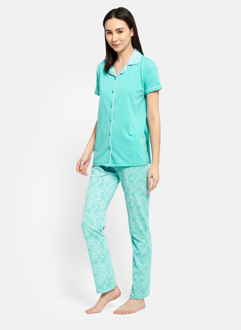 Womens Mint Green Plain Combo Set