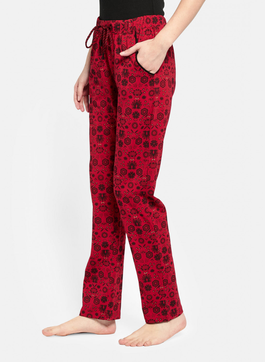 Womens Red Regular Fit Lower