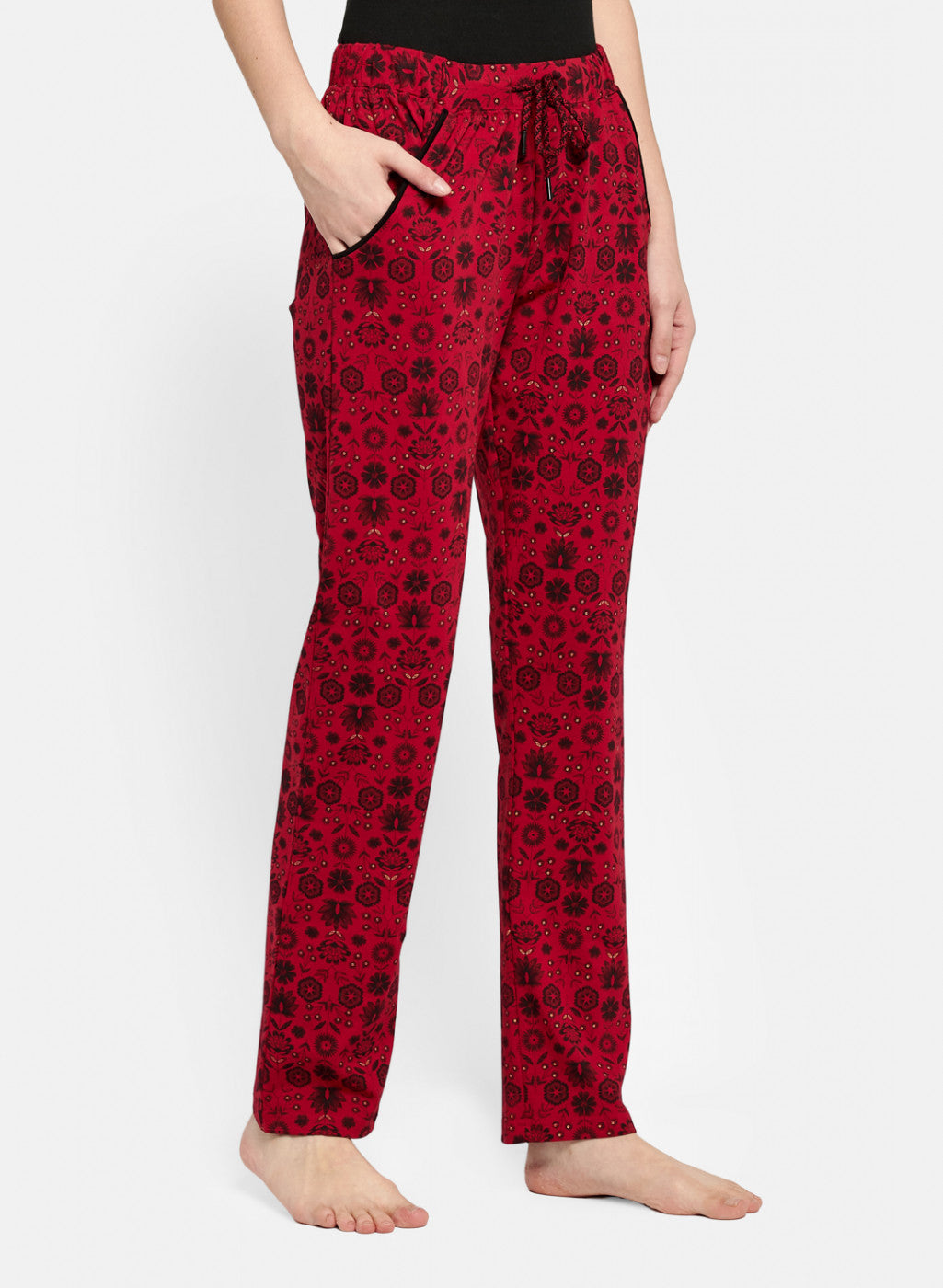 Womens Red Regular Fit Lower