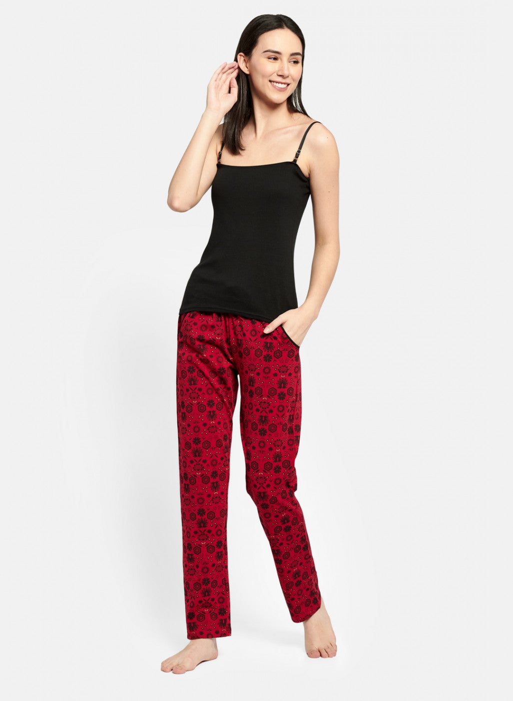 Womens Red Regular Fit Lower