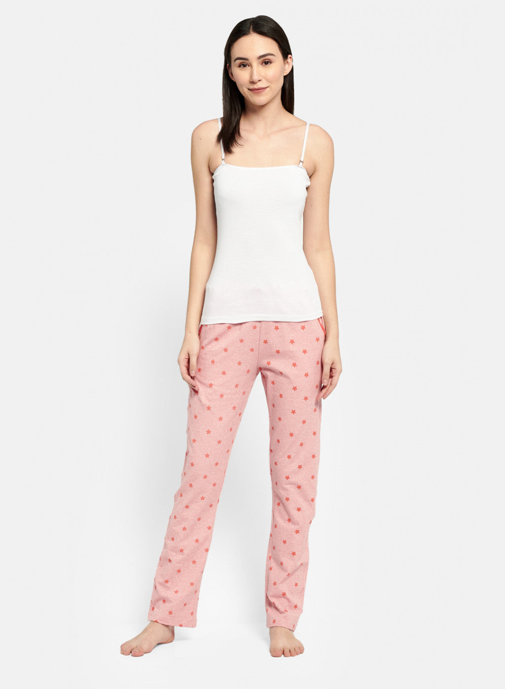 Womens Peach Regular Fit Lower