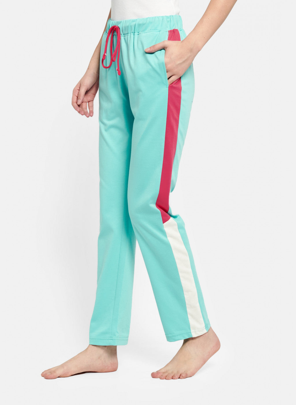 Womens Blue & Pink Regular Fit Lower