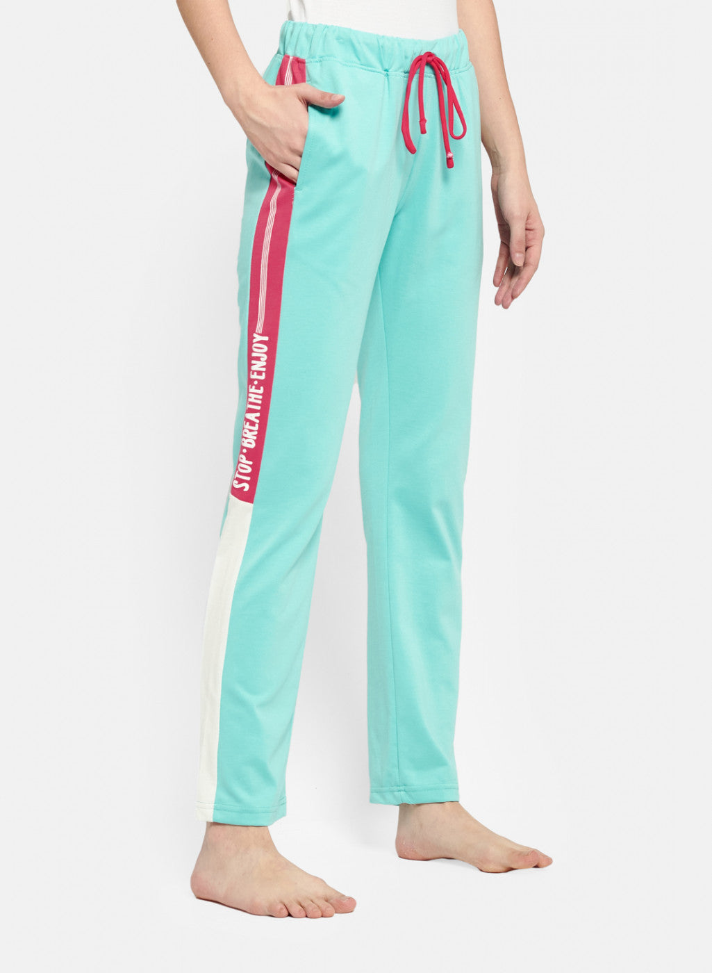 Womens Blue & Pink Regular Fit Lower