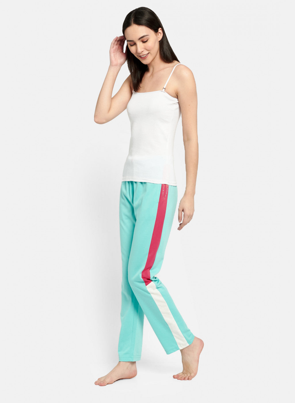 Womens Blue & Pink Regular Fit Lower