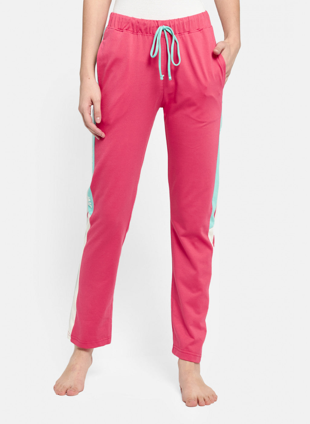 Womens Pink & Blue Regular Fit Lower