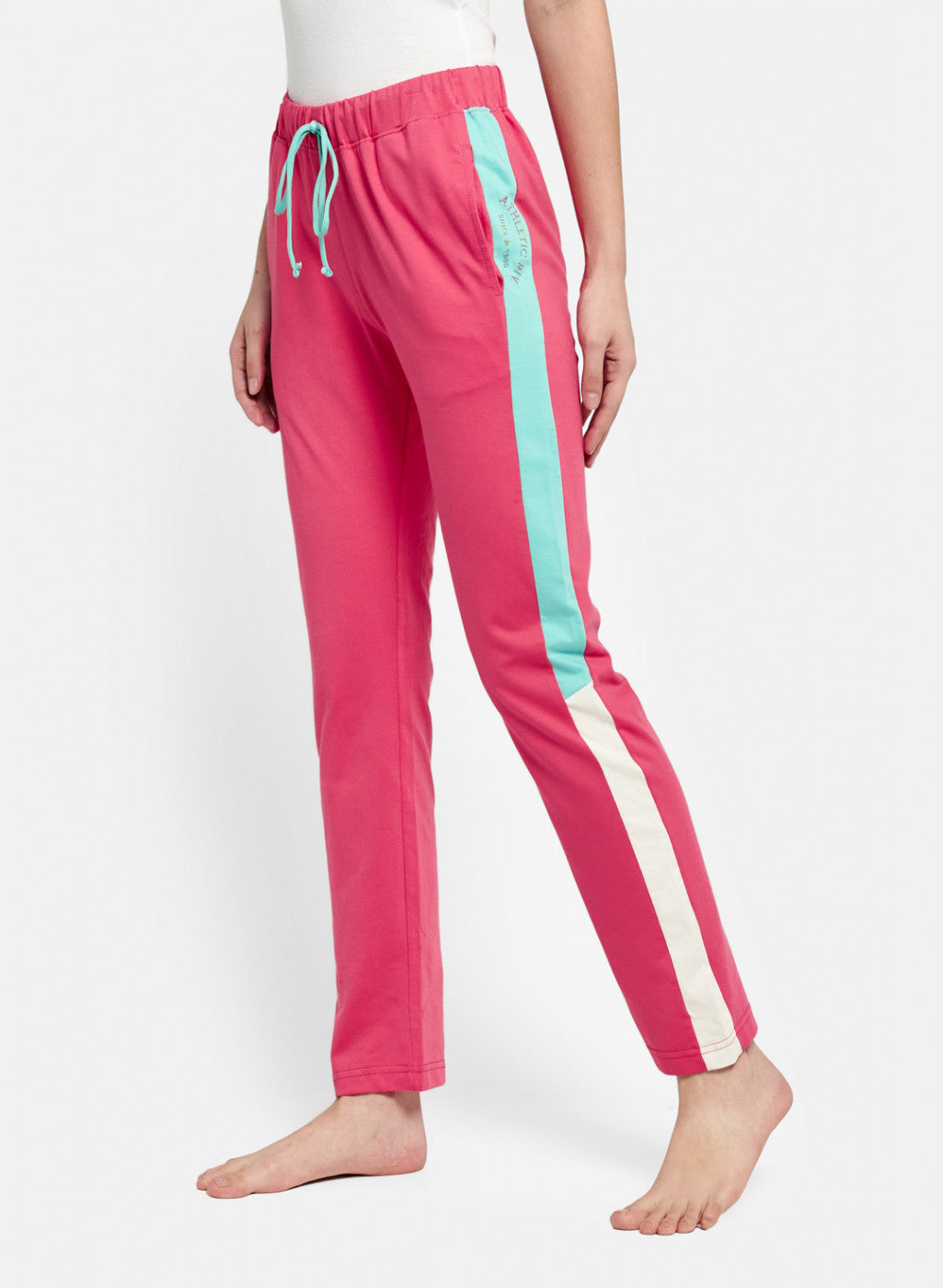 Womens Pink & Blue Regular Fit Lower