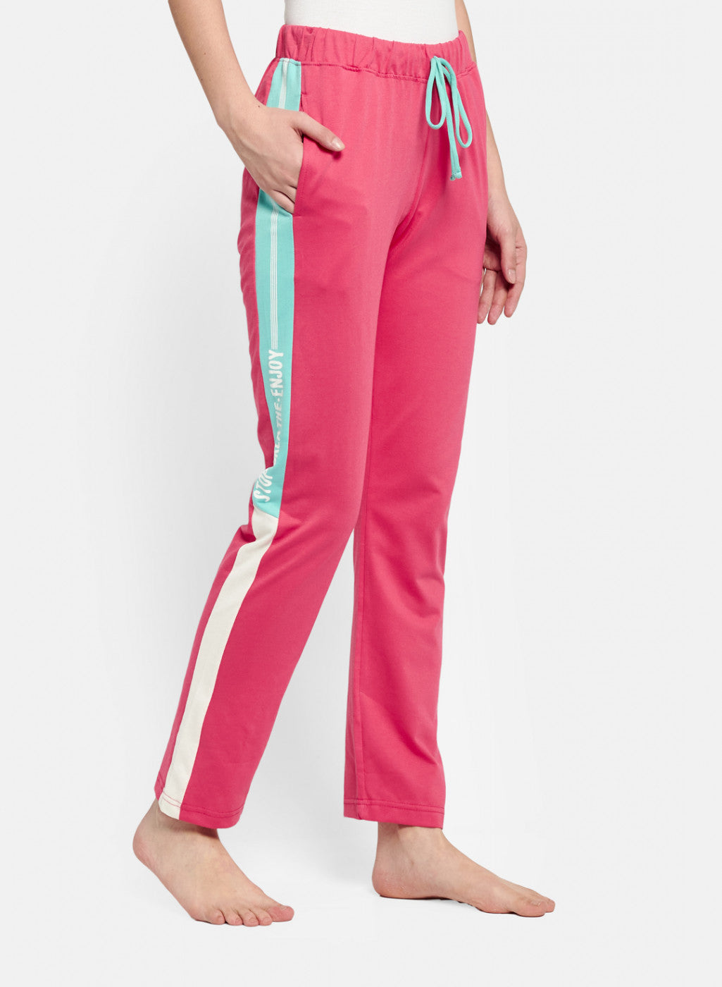 Womens Pink & Blue Regular Fit Lower