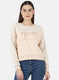 Women Beige Embroidered Sweatshirt