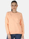 Women Peach Embroidered Sweatshirt