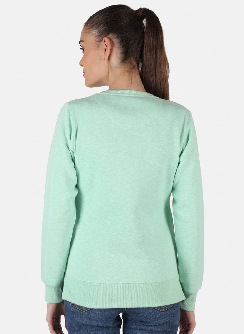 Women Green Embroidered Sweatshirt