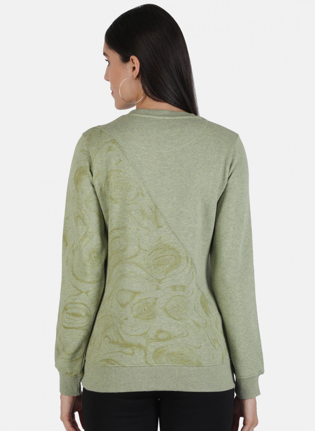 Women Green Printed Sweatshirt