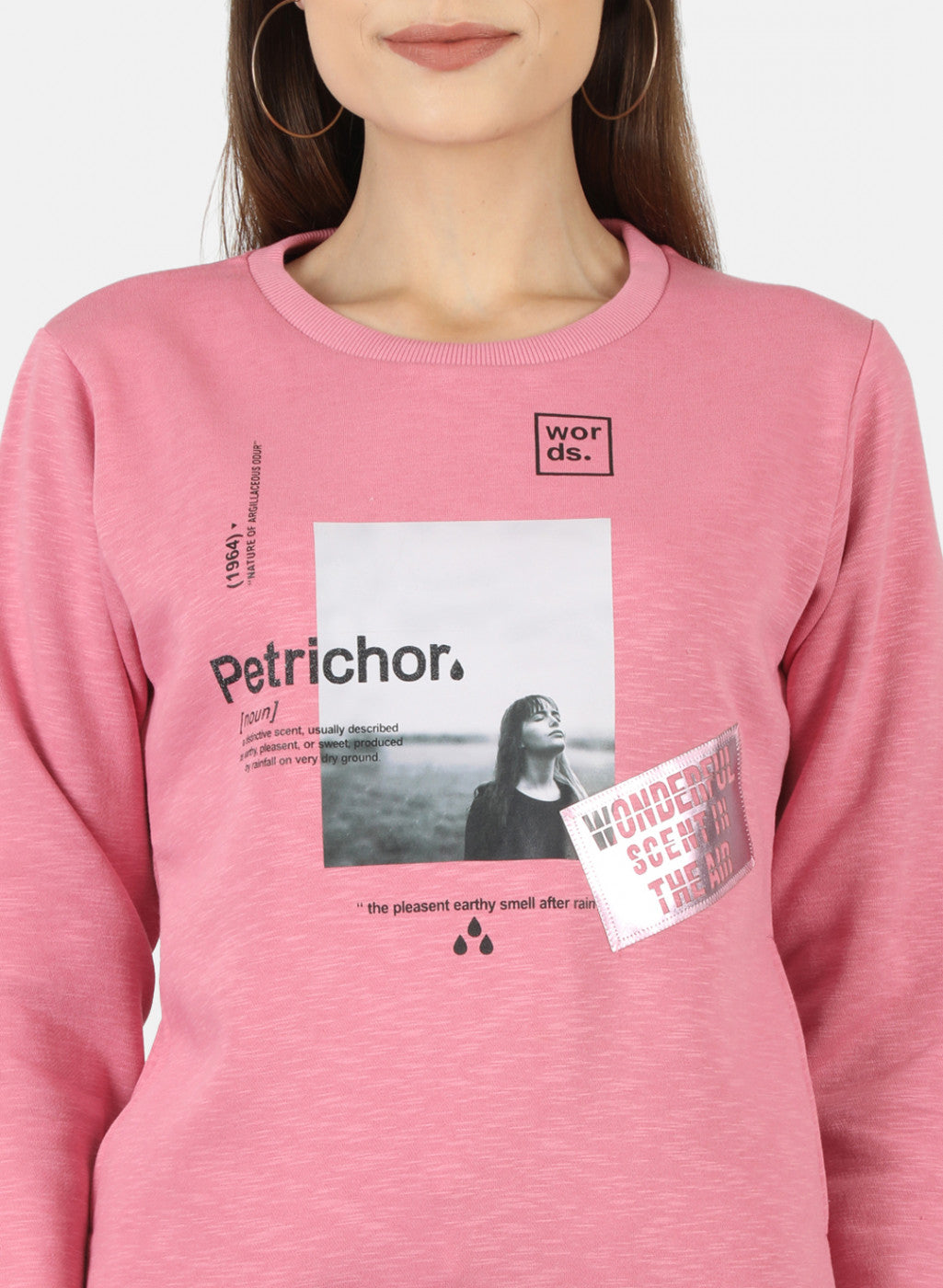 Women Pink Printed Sweatshirt