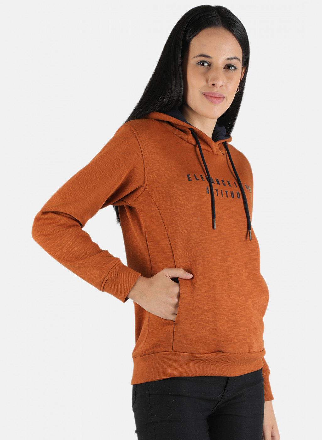 Women Brown Printed Sweatshirt