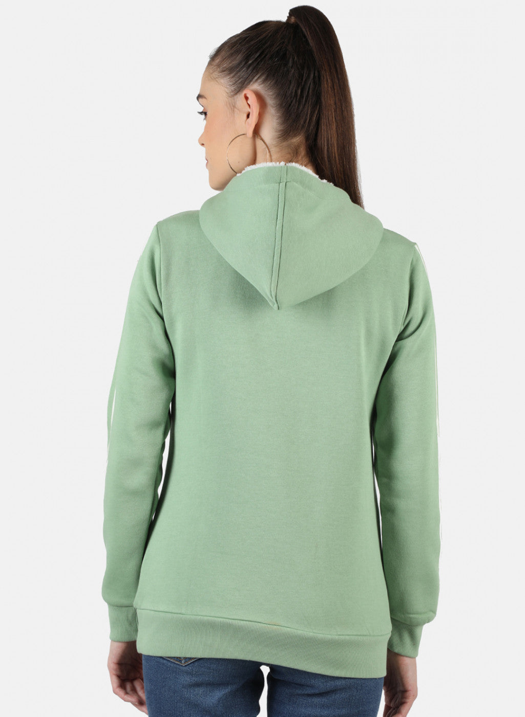 Women Green Printed Sweatshirt