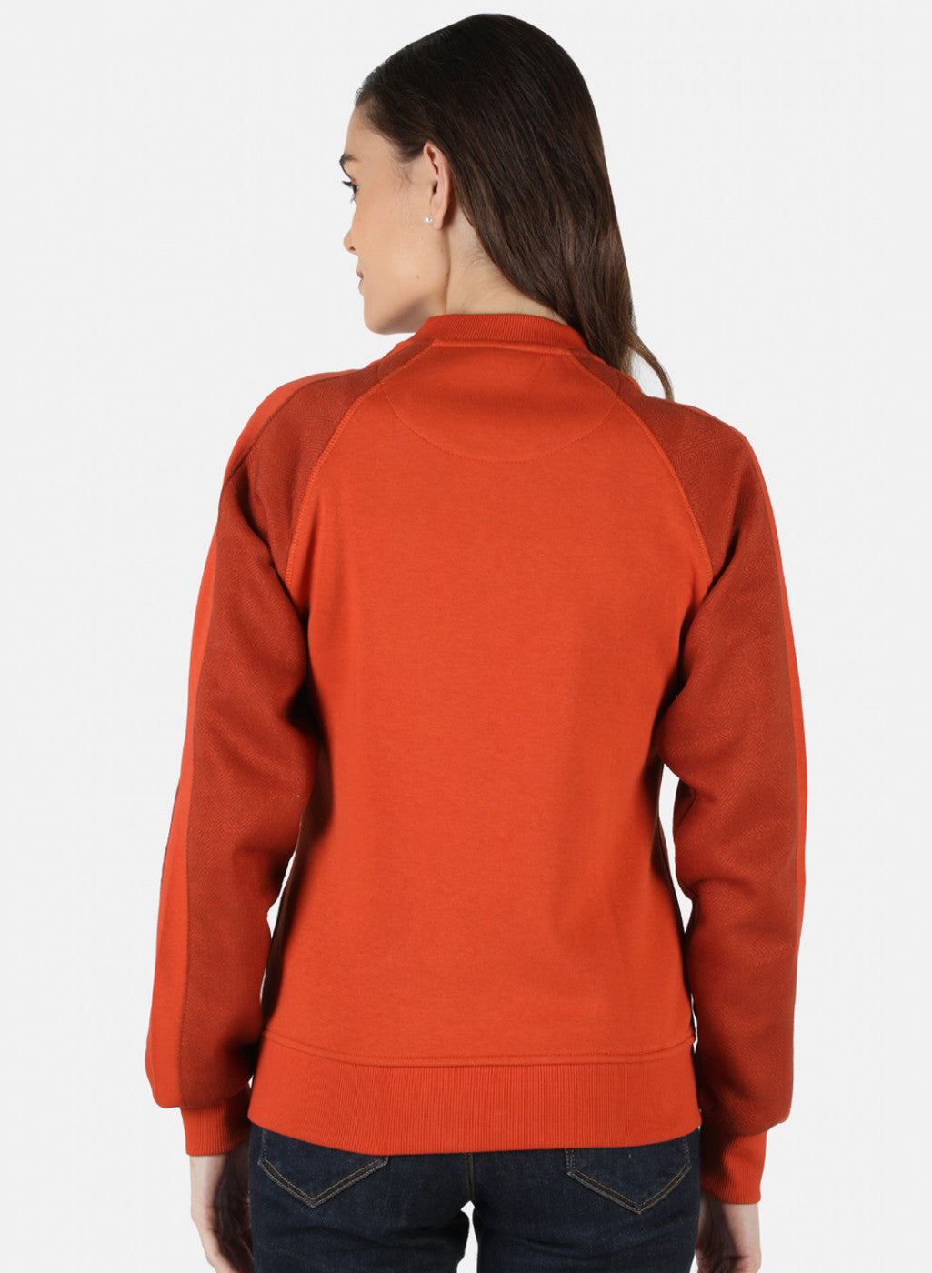 Women Orange Solid Sweatshirt