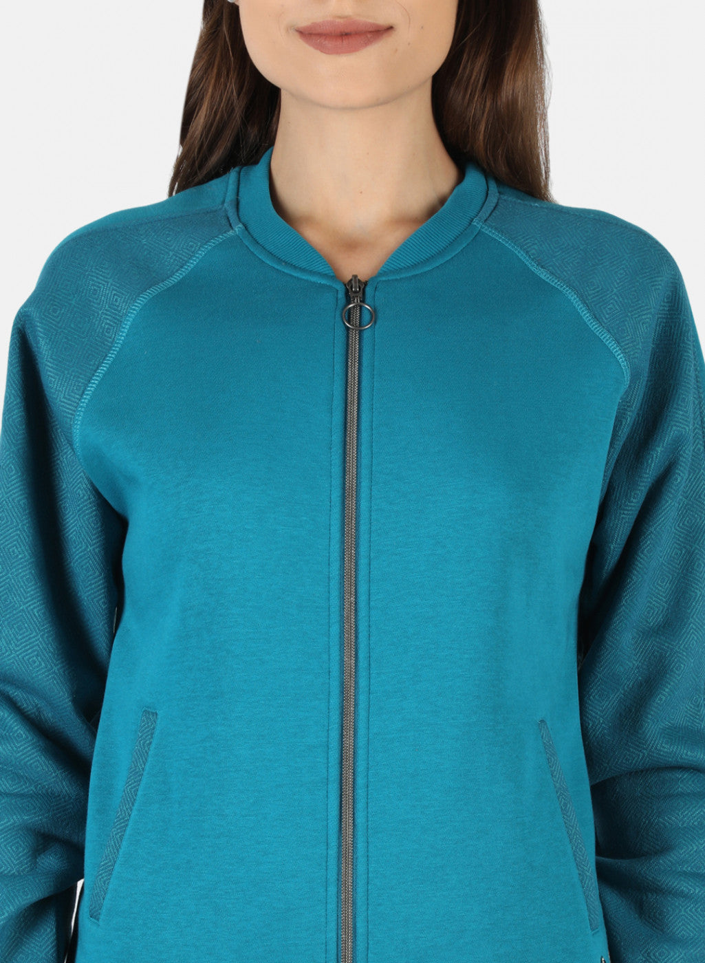 Women Blue Solid Sweatshirt