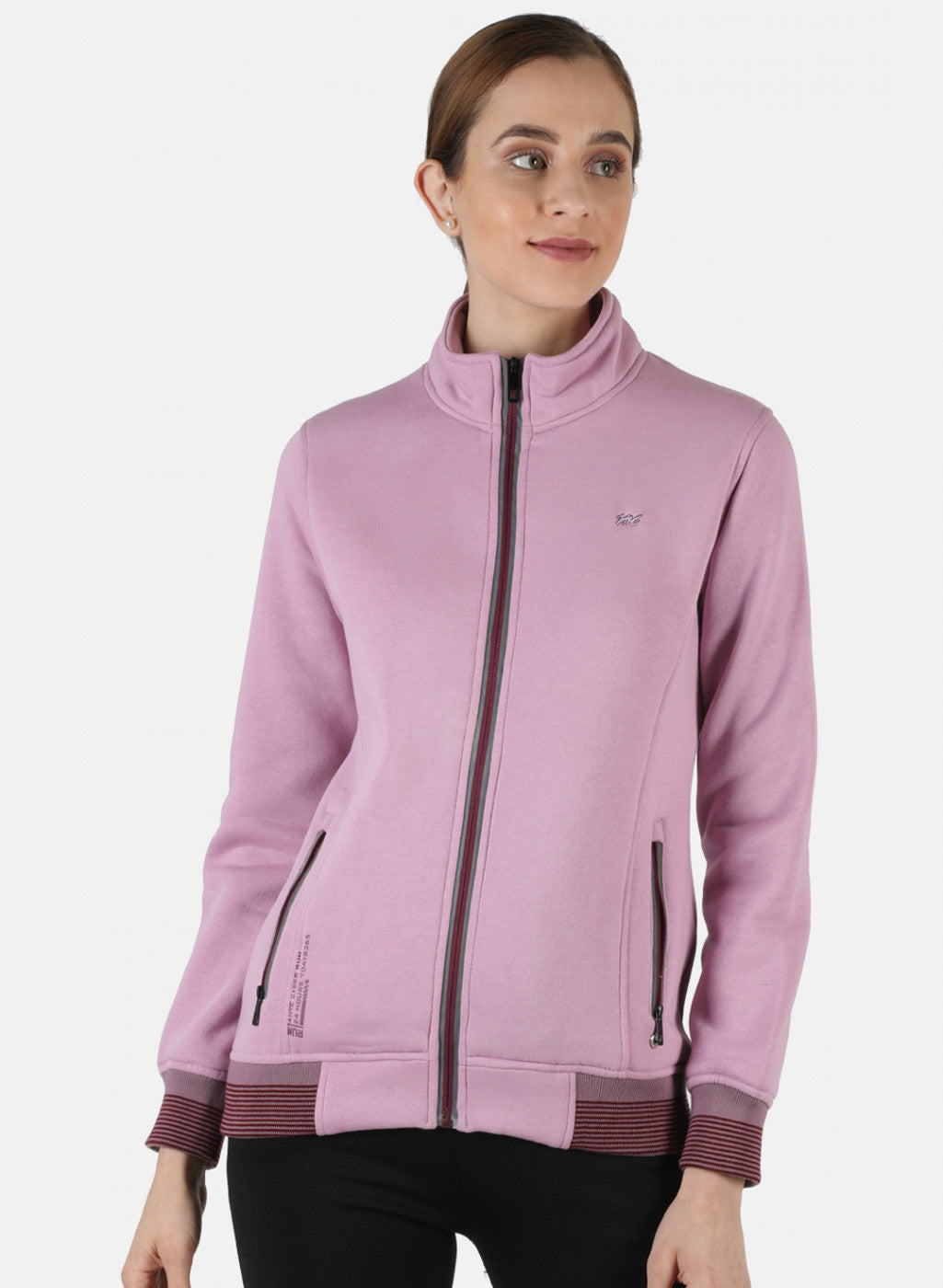 Women Purple Solid Sweatshirt