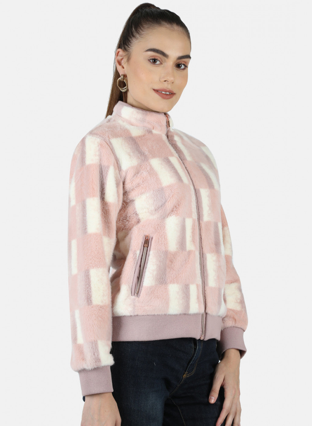 Women Pink Solid Sweatshirt