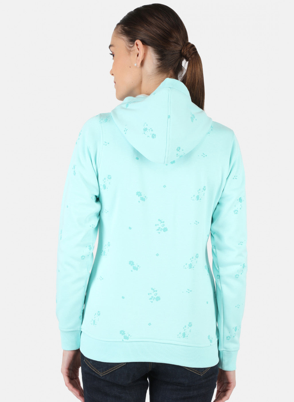 Women Blue Printed Sweatshirt