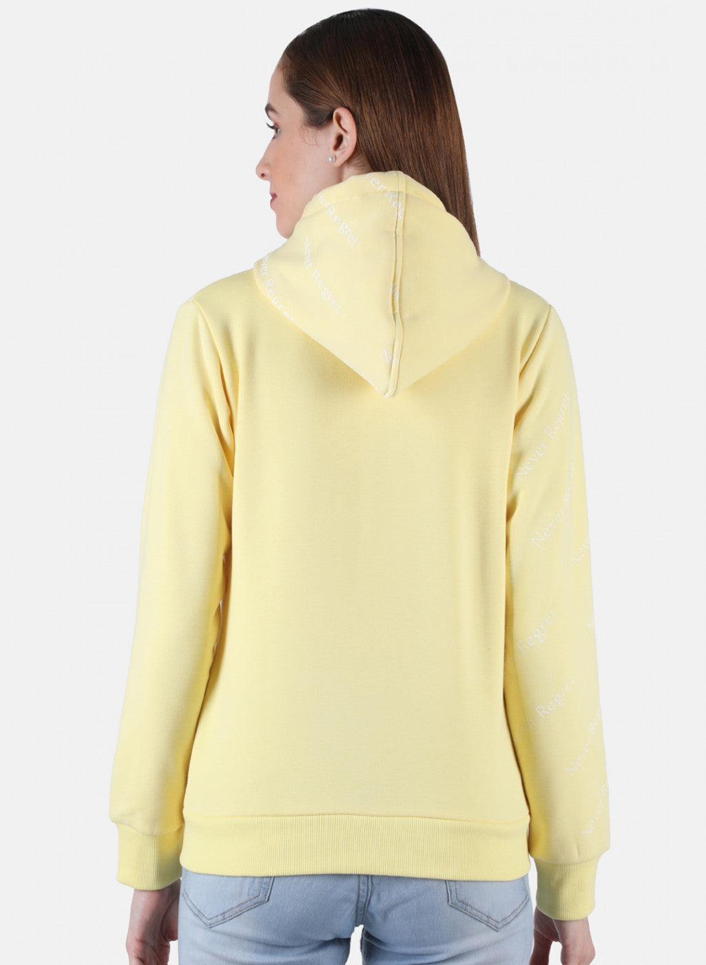 Women Yellow Printed Sweatshirt