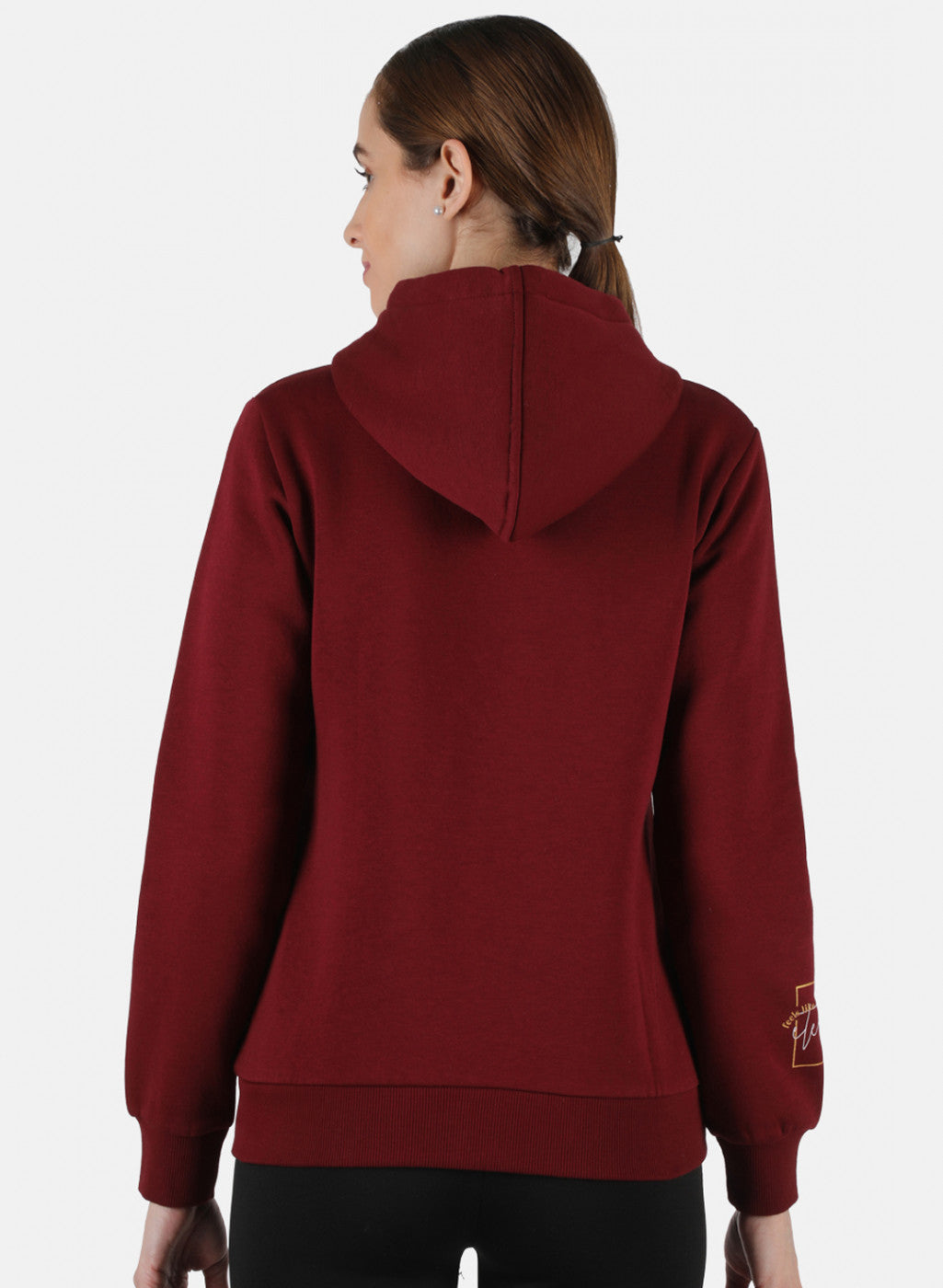 Women Maroon Solid Sweatshirt