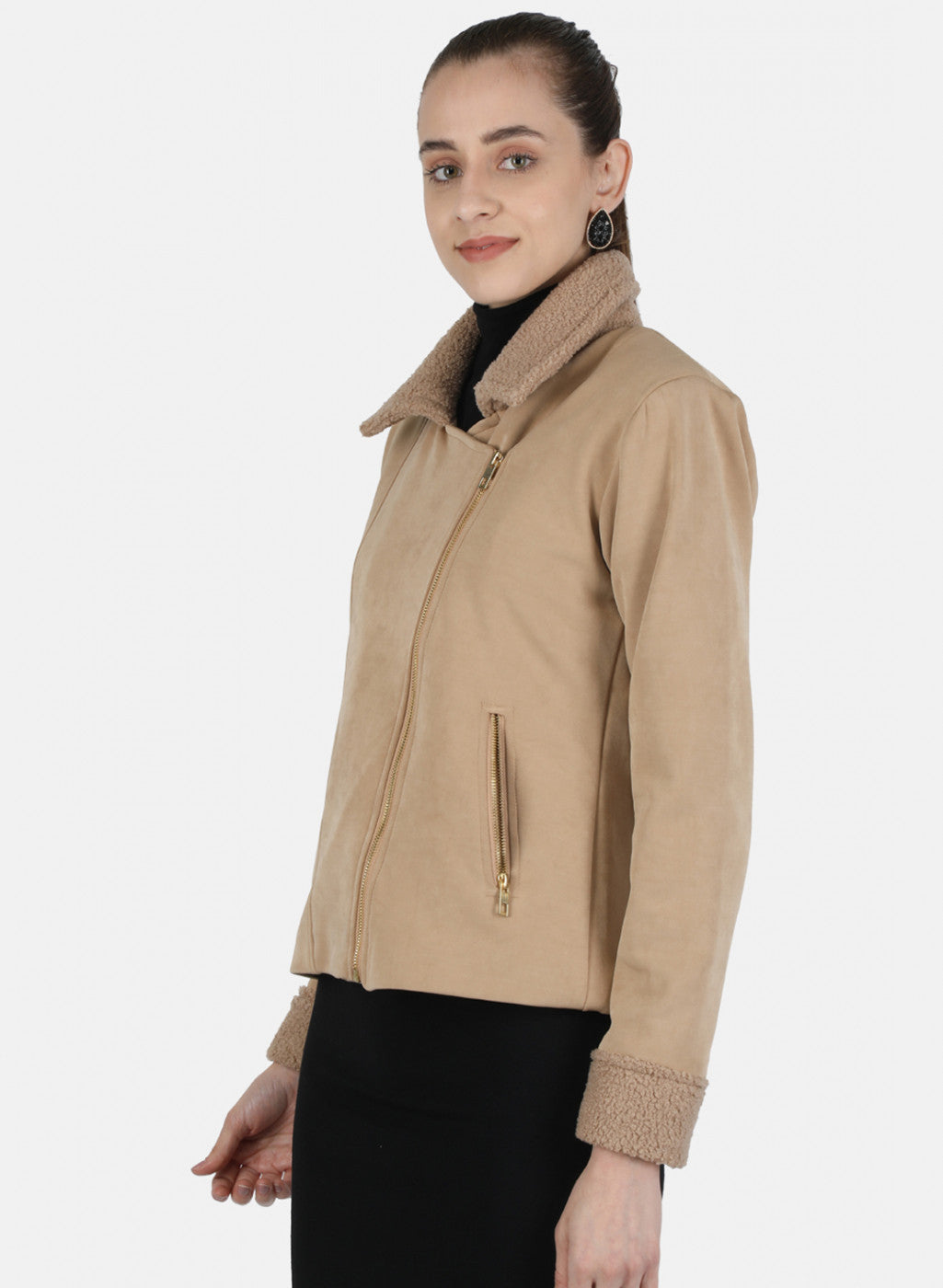 Women Brown Solid Jacket