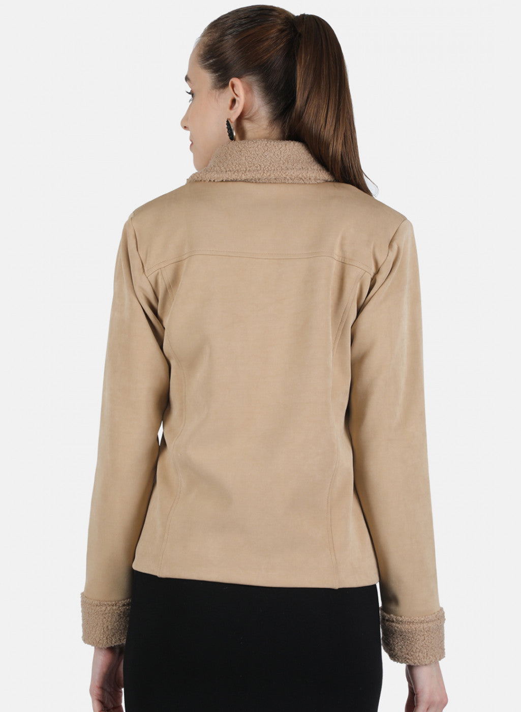 Women Brown Solid Jacket