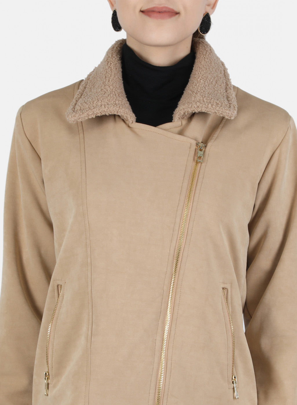 Women Brown Solid Jacket