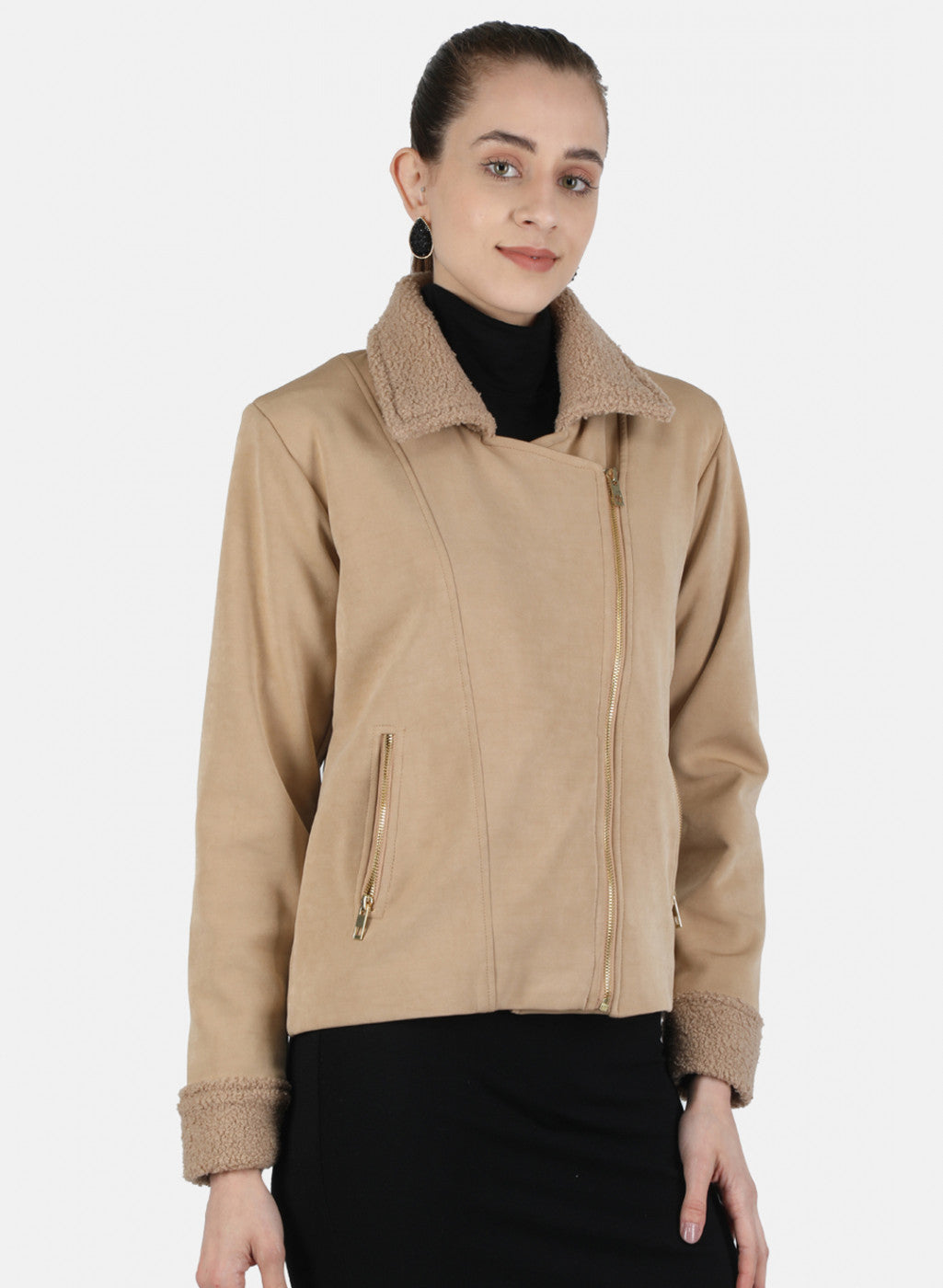 Women Brown Solid Jacket