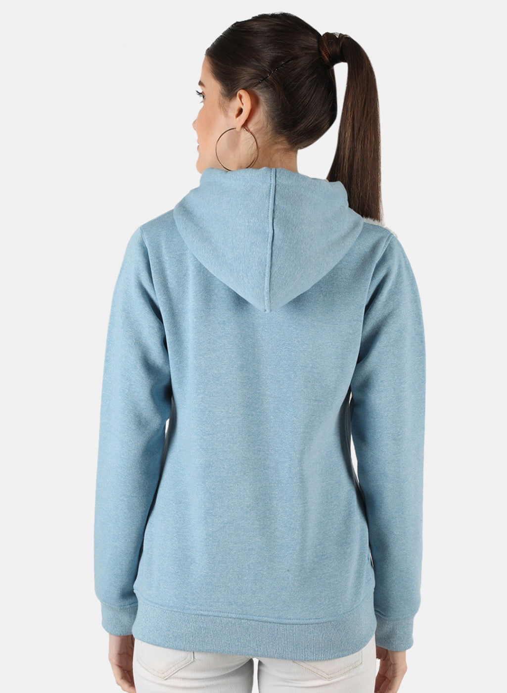 Women Blue Jaquard Sweatshirt