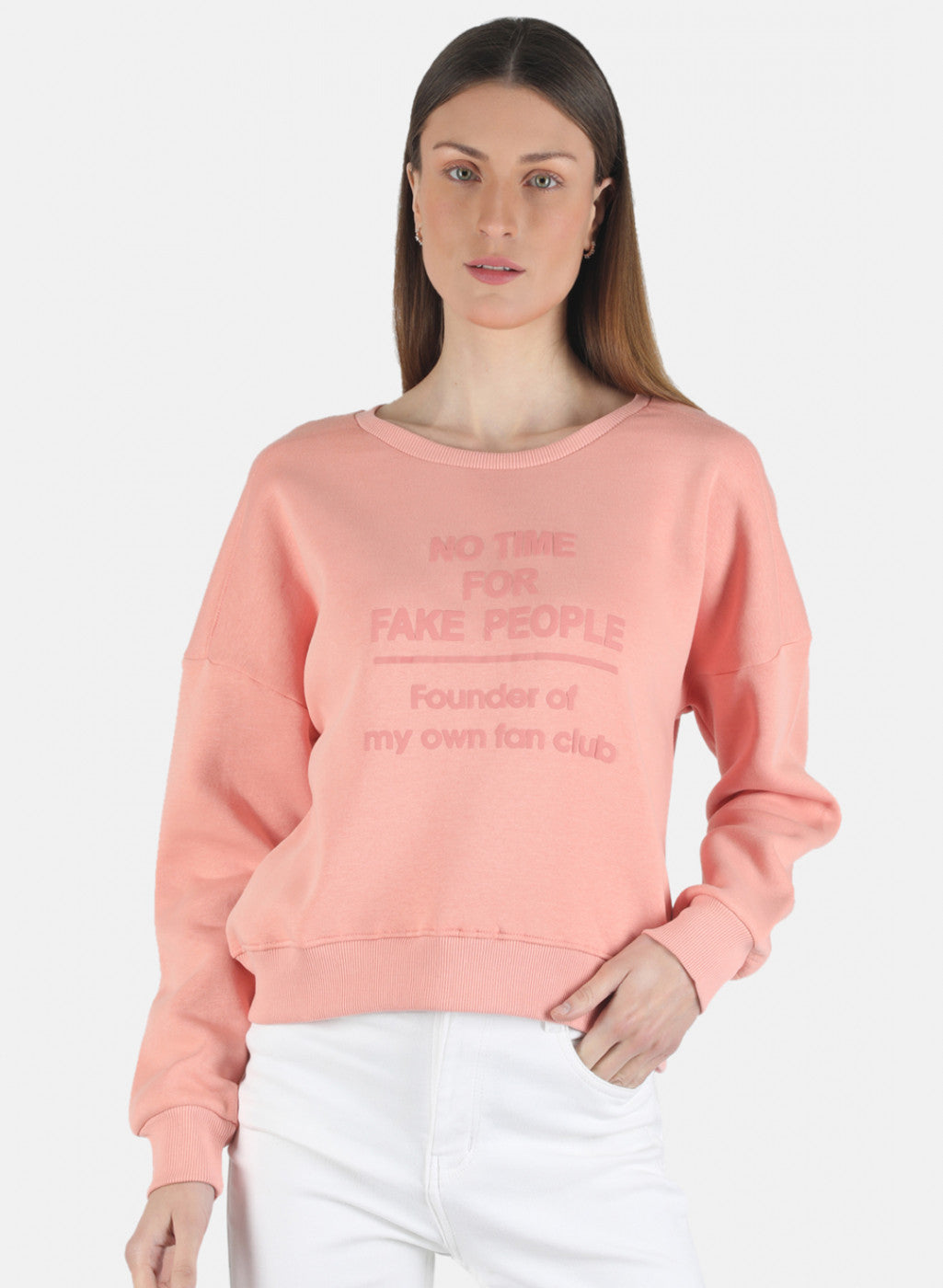 Women Pink Printed Sweatshirt