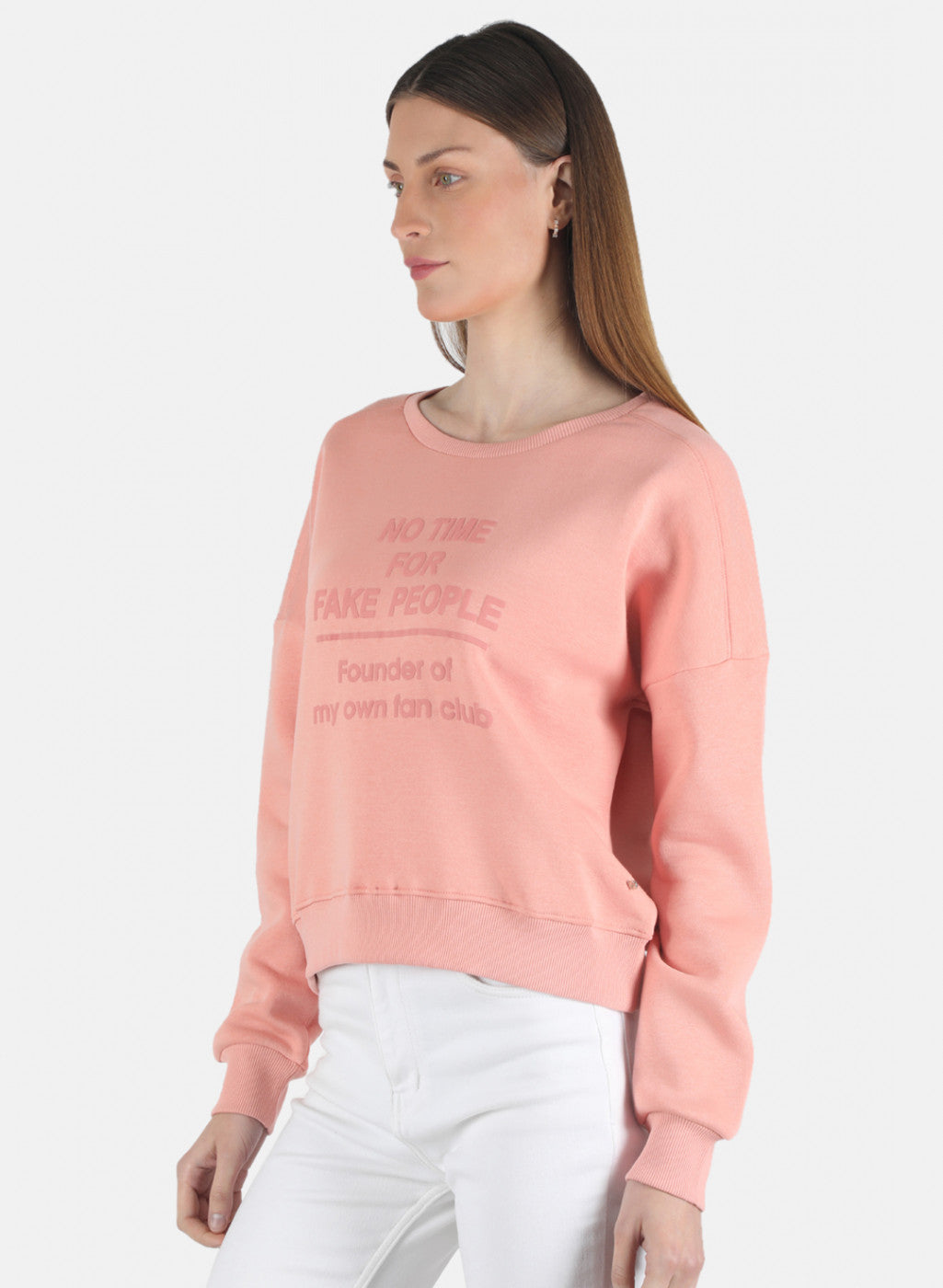 Women Pink Printed Sweatshirt